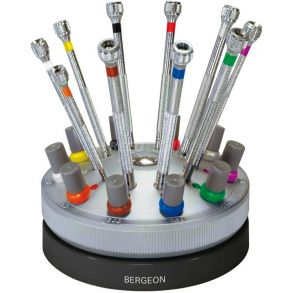 Bergeon 3044-A Rotatable Stand with 10 Screwdrivers Ø 0.5 - 3.0 mm 217854