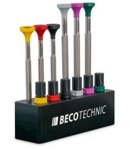 Bergeon 7778 Stand with 6 Scewdrivers with Spare Blades Ø 0.8 - 2 mm 219472