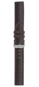 Falkenlund Deluxe Beco 18mm Dark Brown Calf Leather Strap Croco Pattern Stainless Steel Buckle 288118S