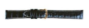 Falkenlund Deluxe Beco Watch Strap Louisiana Matt Black Calf Leather 18mm Stainless Steel Buckle 6193518S