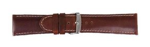 Falkenlund Deluxe Beco 26mm Watch Strap Chrono XL Brown with Silver Buckle 6303726S