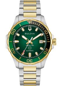 Bulova Mens Two-Tone Steel Green Sapphire Automatic 41mm