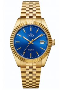 Inex Sapphire Mens Golden Blue 39mm