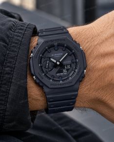 Black Casio G-Shock GA-2100 Ana-Digi Watch with Octagonal Design 45mm