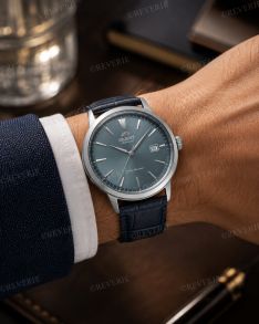 Orient Mens Blue Leather Automatic 41mm