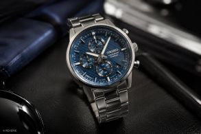Seiko Mens Blue Titanium Chronograph 41mm