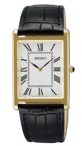Seiko Mens Golden Roman Rectangular Sapphire 27mm SWR104P1