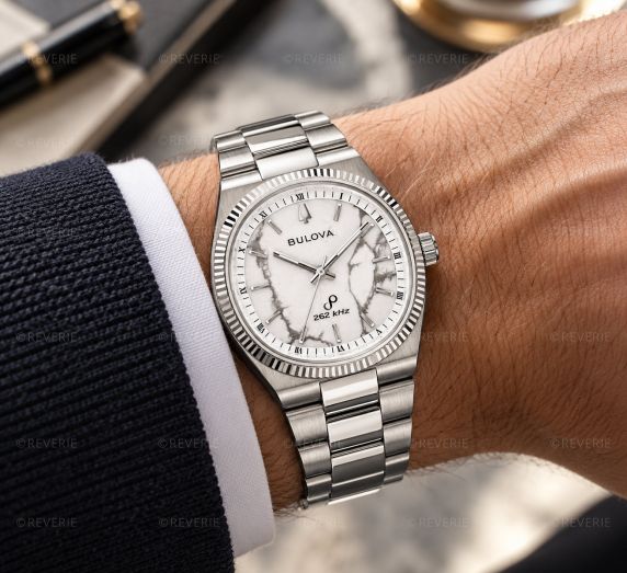Bulova Precisionist Steel Watch with White Magnesite Dial and Sapphire Crystal 35mm