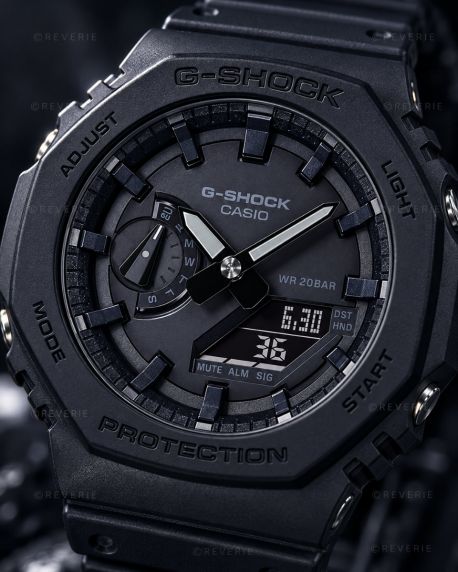 Black Casio G-Shock GA-2100 Ana-Digi Watch with Octagonal Design 45mm