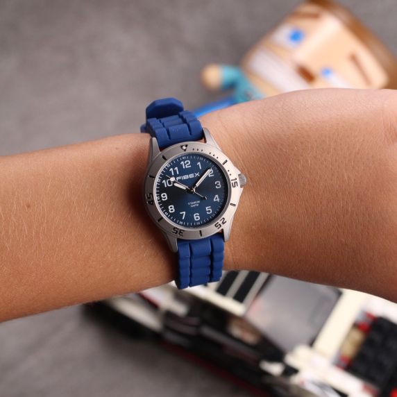 Havsblå titanarmbandsur lättläst urtavla | FIBEXTIA10