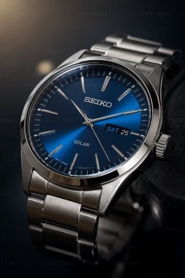 Seiko Mens Solar Blue Sapphire 40mm